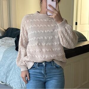 Cream Patterned Sweater